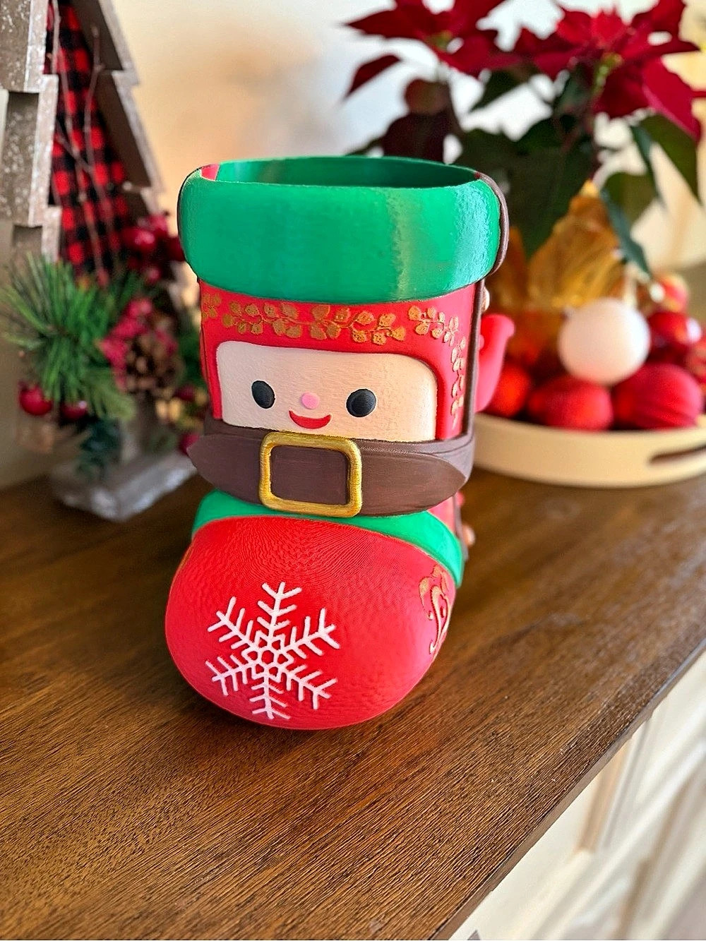 Christmas Nutcracker stocking in Red & Green